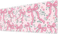 Pink Bow Gaming Mouse Pad Large Desk Mat Extended Keyboard Mouse Pad Anime Mousepad with Non-Slip Base and Stitched Edge Mouse Mat Desk Pad 31.5 x 11.8 Mouse Pads for Desk Home Office Gaming