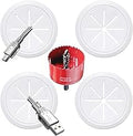 4 Pack TV Cord Hider for Wall Mounted TV, 2-3/8"(60mm Hole) Wire Hider in Wall Cable Management Kit, Includes 4 Pass Throughs and 1 Hole Saw Drill Attachment Easy to Install