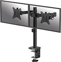Fellowes Everyday Adjustable Dual Monitor Arm – Holds Two Screens up to 32" (inch) Weighing 19.84 lbs Each, Tilt, Swivel, Rotate, VESA 75/100, Clamp or Grommet Mount, Cable Management