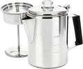 Cididu Camping Coffee Pot Stainless Steel, Coffee Pot Outdoors, Durable Stove Top Brew Coffee Maker on Fire, Ideal for Group Camping, Hiking, Backpacking, RV and Travel, 9 Cups