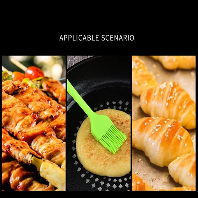Silicone brush, Oil Brush for BBQ Kitchen Cooking Baking and Grilling(3 PCS,Rose Red)