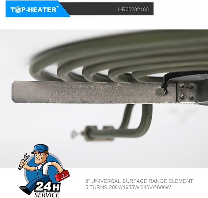 316442301 8'' Electric Range Surface Burner 5 Turns 2600W By TOP-HEATER 232186 Stove Burner Replacement For Frigidaire Ken-more Whirlpool MP26YA AP4356467, 79090313014, etc,2Pack
