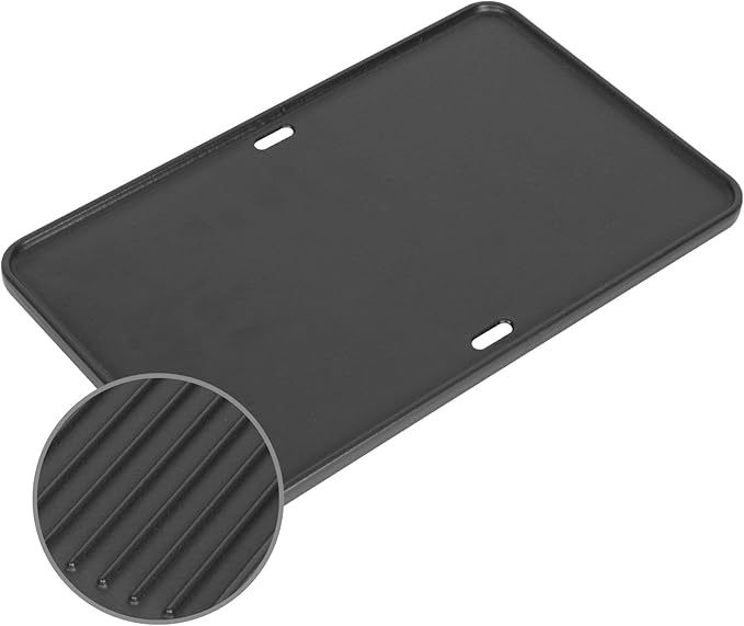 Cast Iron Grill Griddle for Weber Go-Anywhere Charcoal and Gas Grill, Flat Top Griddle Replaces 80631, 70211, 3634, 67195, 16" x 10"
