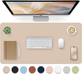 Leather Desk Pad, Mouse Pad, Non-Slip Desk Protector Mat, Leather Desk Blotter, Computer Desk Pad, Waterproof Desk Mat for Office Home Decor - Beige (31.5×15.7 Inches)