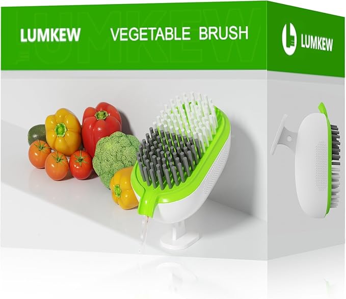 Lumkew Vegetable Brush Scrubber Drainable,Potato Mushroom Scrubber Brushes Foods Veggie Fruit Washing Scrub Cleaner,White 1Pcs