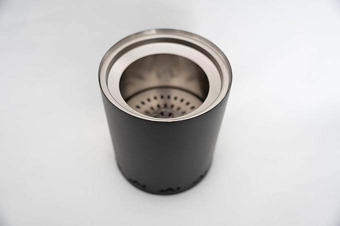 Small Smokeless Stove. Comes with collapsable feet, Removable ash Catcher, and Storage Bag. (Silver)