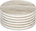 LIFVER Coasters Set of 6, Absorbent Drink Coasters, Marble Style Ceramic Stone Coaster for Drink Tabletop Protection, Modern Coaster Ideal for Home Decor Coffee Table House Warming Gifts