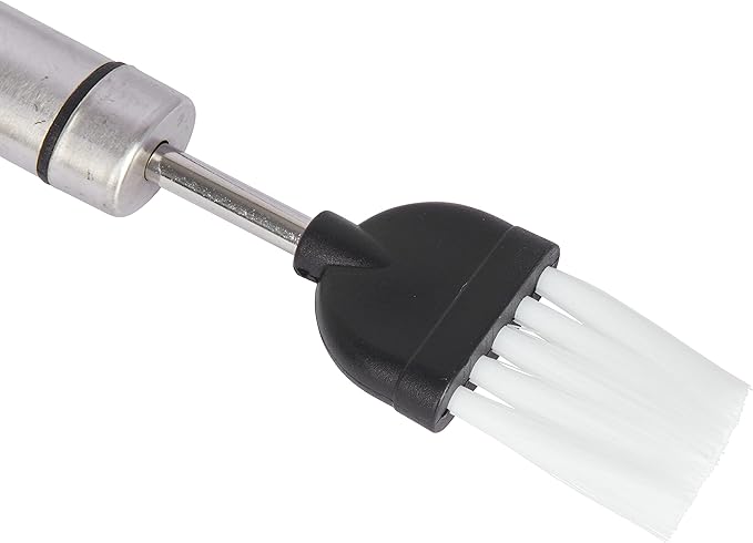 KitchenCraft Professional Nylon Bristle Pastry Brush for Basting and Glazing, Stainless Steel, 20 cm, Silver