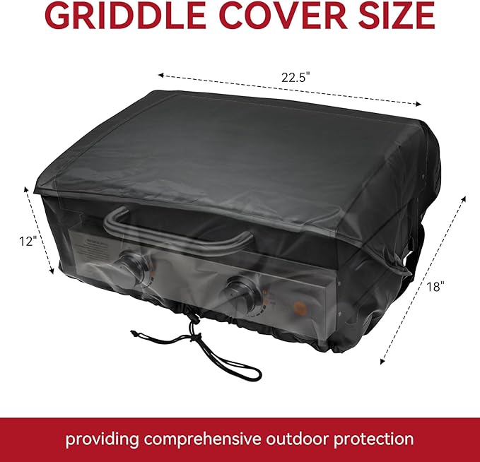 22" Griddle Cover for Blackstone 22 inch Tabletop Griddle with Hood 1813, Waterproof Grill Cover, Portable Camping Outdoor BBQ Flat Top Gas Grill Accessories, Black