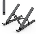 Tonmom Laptop Stand for Desk, Adjustable Laptop Riser ABS+Silicone Foldable Portable Notebook Holder, Ventilated Cooling Notebook Mount Computer Stand for 10-15.6” Laptops,Tablets-Black