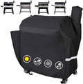 Utheer Grill Cover for recteq Flagship 1100/1600, RT-1250, RT-700 and RT-680 Wood Pellet Grills - Heavy Duty 600D Waterproof Fabric Grill Cover with Elastic Drawstrings, Black
