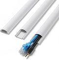 ZhiYo Cord Hider, Cable Hider for 1-2 Cords, Self-Adhesive Cord Covers for Wires on Wall, Wire Cover Wall Mount TV, Cable Raceway White, W1in x H0.45in