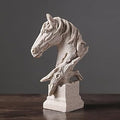 Creative Art Retro Small Horse Head Ornament,Resin Statue Ornaments,Abstract Style Sculptures,Living Room Dining Desk Decorations,Bookshelf Decorative Objects,Office Decor(5.1"/Sandstone)