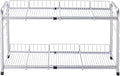 FlagShip 2 Tier Under Sink Organizers and Storage Rack Expandable Cabinet Shelf for Kitchen Bathroom Silver (17-25 inches)