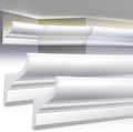 Pushglossy 12 Pcs 47.24"(Total 47.24Ft) Ceiling Crown Molding with LED Duct Kit for Seamless Ambient Accent Lighting Waterproof Channel for Easy LED Trim Moulding Strip Installation