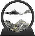 Wai Danie Moving Sand Art Picture 3D Hourglass Deep Sea Sandscape Liquid Motion Display Painting Flowing Sand Frame Relaxing Desktop Home Office Work Decor (Black, 7 inches)