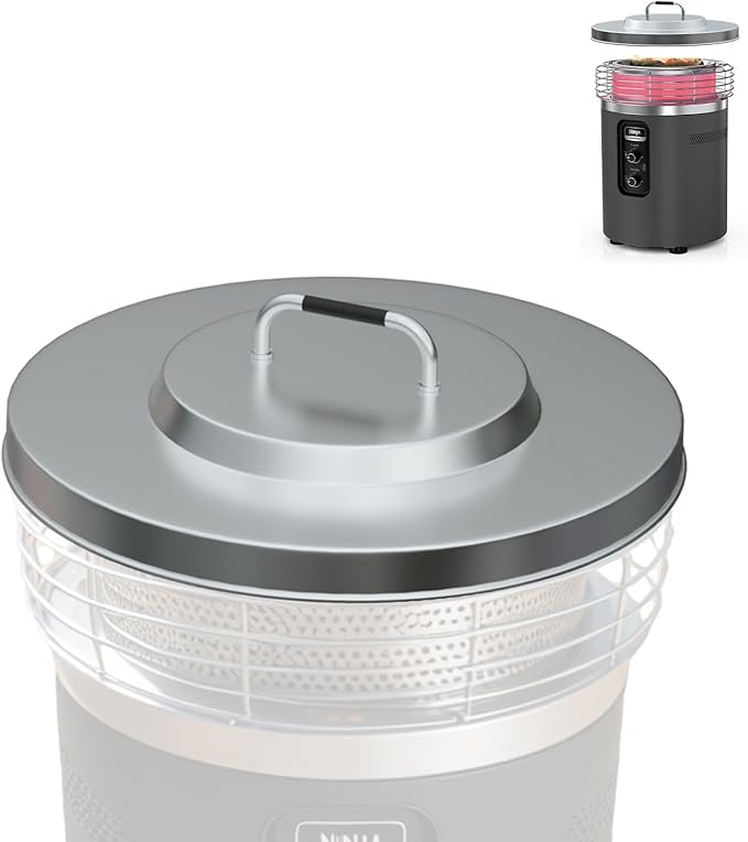 Fire Pit Lid for Ninja Fireside360 Outdoor Heater & Fire Pit, 22.2" Stainless Steel Fire Pits Round Lid with Handle for Ninja Fireside360, Outdoor Fire Pit Accessories