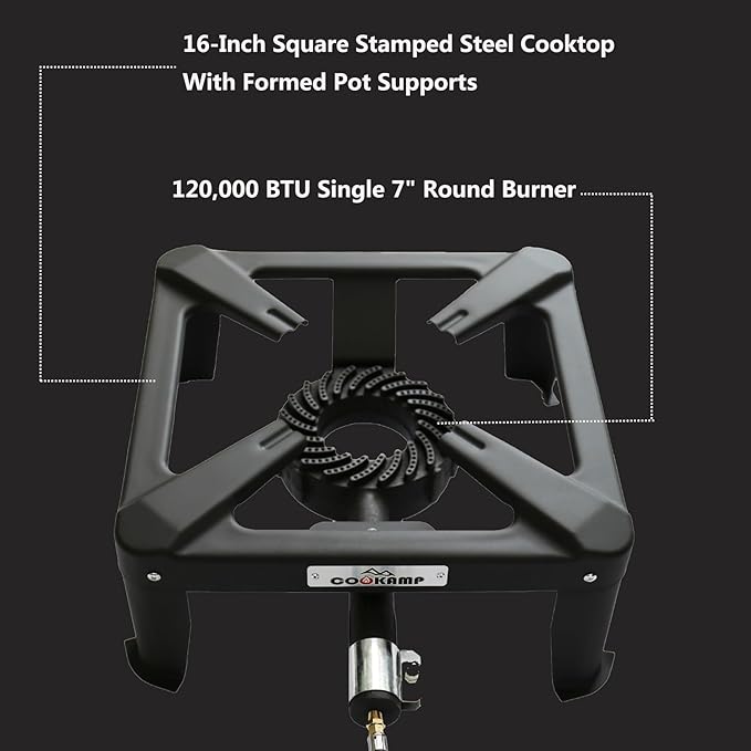 COOKAMP Propane Burner for Outdoor Cooking (Single Burner-Standard)