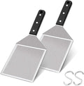 Leonyo Metal Spatula 2 PCS, Heavy Duty Stainless Steel Griddle Burger Spatula, as Barbecue Hamburger Turner Grilling BBQ Griddle Accessories