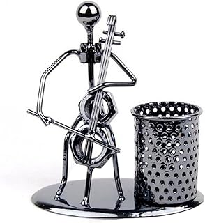 Pen Container Holder Pencil Cup Iron Art Music Figure~Home Office Desk Decor Gift (C72 Cello)