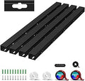 Cable Hider Raceway Kit, Magnetic Cable Management Under Desk with Upgraded Aesthetic Large Hole, Cord Organizer Kit for Hiding Computer, Gaming Desk, Network, Power Cord, TV - 4PCS 4x15.7in Black