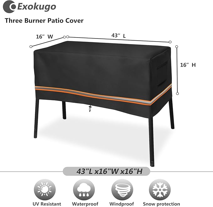 Three Burner Patio Cover for Fits Camp Chef 3 Burners Stove PRO90, SPG90B, TB90LW, TB90LWG, TB90LWG15,for Camp Chef Accessories