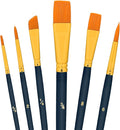 6 Pcs Cake Painting Brushes Set Food Paint Brushes Food Safe Cake Decorating Brushes for Dusting Edible Glitter Edible Color for Cake Cookie Decoration