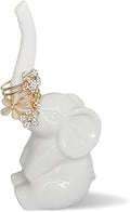HOME SMILE Elephant Ring Holder for Jewelry,Engagement Wedding Ring Display Holder Stand Trinket Trays (Litltle White)