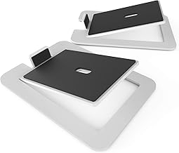 Kanto S6W Tilted Desktop Speaker Stands for Large Bookshelf Speakers & Full-Size 5”-7” Studio Monitors | Supports 20 lbs | Damping Foam Padding | ¼”-20 Mounting | Pair | White