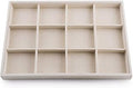 Oirlv Stackable 12 Girds Jewelry Trays Jewelry Storage Tray Showcase Display Organizer(13.8" X 1.4"X 9.4")