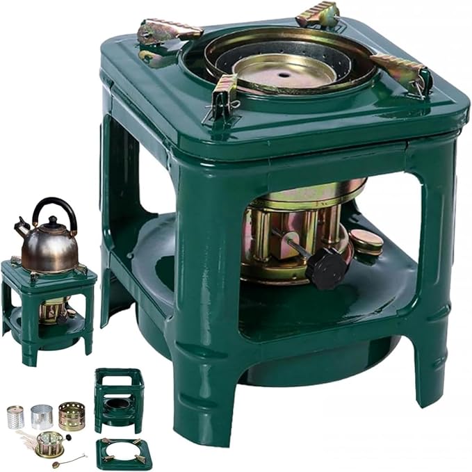 Portable 8-Wick Kerosene & Diesel Stove - Multi-Fuel Camping Burner for Backpacking, Hiking, Picnics | Compact Outdoor Cookware Furnace