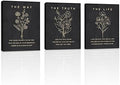 HOURIA Framed Boho Floral Christian Bible Verse Canvas Wall Art Set,12”*16”Inch The Way The Truth The Life Scriptures Poster Black Minimalist Botanical Flower Bible Wall Decor for Living Room Bedroom