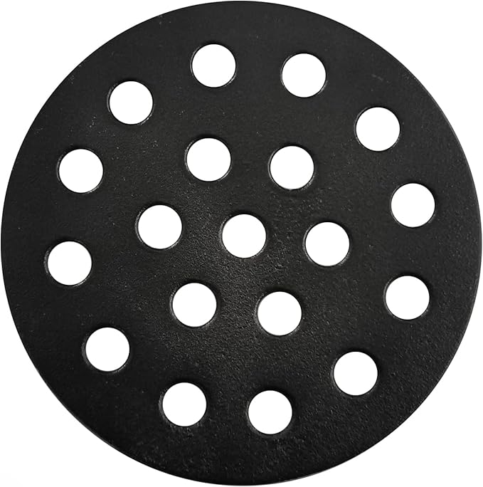 6.5" Cast Iron Bottom Fire Grate, BBQ High Heat Charcoal Plate for S/Mini/Medium Big Green Egg Fire Grate Grill Charcoal Replacement Accessories