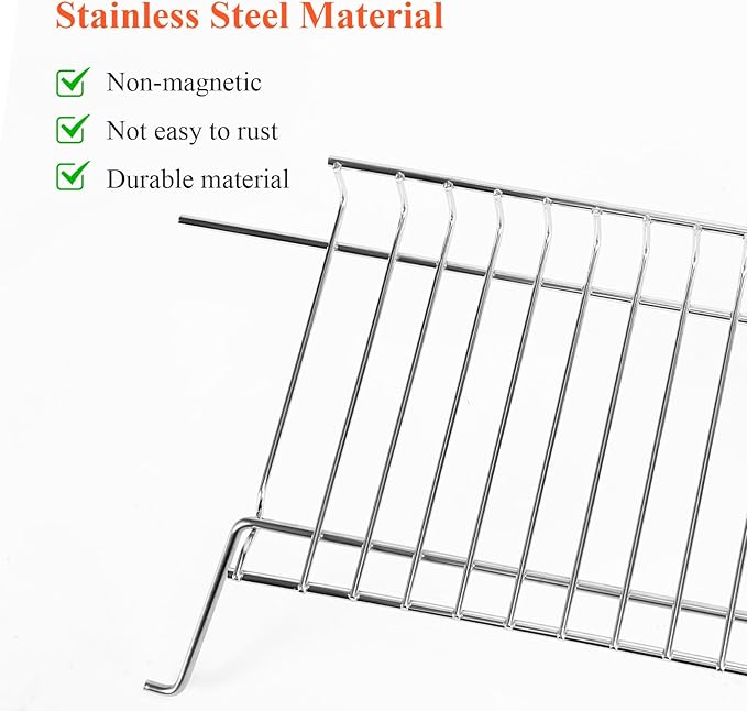Grill Warming Rack for Charbroil Performance Tru-Infrared 3 Burner 463370719, Replacement Part for Charbroil 463371116, 463280019, 463371716 3-Burner Gas Grill, Warming Grates, Stainless Steel