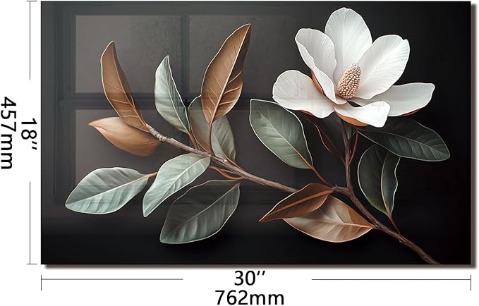 Evgosm Tempered Glass Backsplash for Kitchen, Flowers Stove Splashback, Glass Backsplash, Used for Kitchen Wall Protection and Decoration, Easy to Install and Clean. (30x18'')