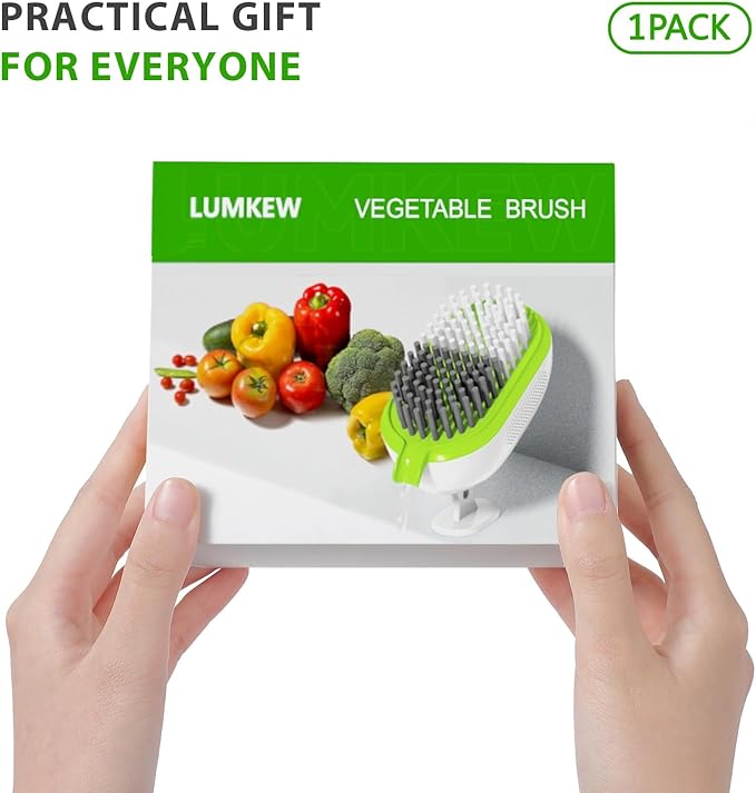 Lumkew Vegetable Brush Scrubber Drainable,Potato Mushroom Scrubber Brushes Foods Veggie Fruit Washing Scrub Cleaner,White 1Pcs