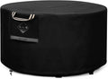 QH.HOME Fire Pit Cover Round Super Waterproof, 40inch Outdoor Round Firepit Cover 600D Strong Tear Resistant, UPF 50+ Fire Pit Covers Premium Fading Resistant for Outdoor Fire Pit - Black