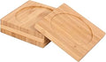 BambooMN Heavy Duty Bamboo Coasters - 3.75" x 3.75" - Square - 10 Piece Coaster Set