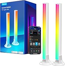 Govee RGBIC Light Bars, 15 Inches WiFi TV Backlight Suitable for 45-70 inch TVs, Smart Light Bars with Multiple Placement Options, Work with Alexa and Google Assistant, White