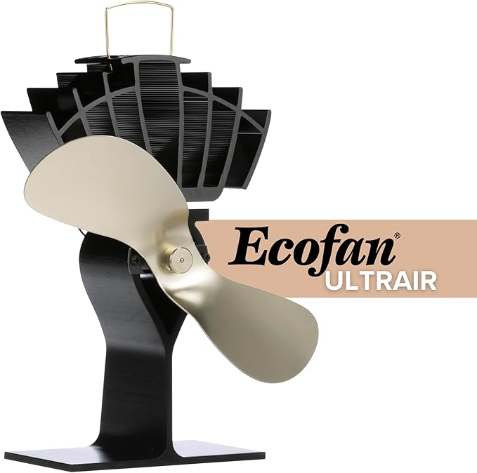 Ecofan UltrAir Heat Powered Stove Fan - Powerful Classic Design, High Performance, Perfect for Wood Stoves, 125 CFM - Circulates Warm Air Efficiently & Reduces Fuel Cost