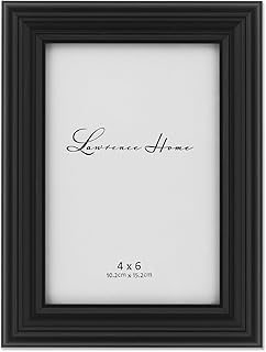Lawrence Frames 535446 Black 4x6 Classic Detailed Picture Frame