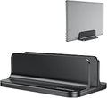 OMOTON Vertical Laptop Stand Holder, Desktop Aluminum Stand for MacBook with Adjustable Dock Size, Fits All MacBook, Surface, Chromebook and Gaming Laptops (Up to 17.3 inches),Black