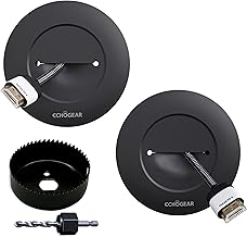 ECHOGEAR TV Cord Hider for Wall Mounted TV - Cable Management Kit Hides TV Wires - Includes 2 Pass Throughs, Locking Brackets, and Hole Saw Drill Attachment (Black)