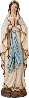 BC Catholic Our Lady of Lourdes Statue, 14.5" H Blessed Virgin Mary Figure for Altar, Catholic Gift for Mom, Religious décor for Home, Renaissance Sculpture Handmade by Buildclassic