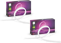 Philips Hue Outdoor 16-Foot Smart LED Light Strip, 2 Pack, White and Color Ambiance, LED Strip Light Requires Hue Bridge, Weatherproof, Control with Hue App, Works with Voice