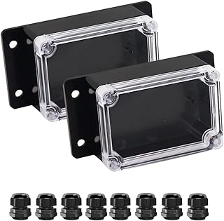Junction Box IP65 Waterproof ABS Plastic Electrical Project Case Power Junction Boxes, Clear Cover Project Box with Fixed Ear 3.94x2.68x1.97 inch(100x 68 x50 mm)