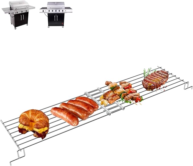 DcYourHome Adjustable Warming Rack for Charbroil 463448021 463450022 463456022 463466522 463352521 463365021 463732623 Grill Parts, Swing Away Grid for Char-Broil Performance 3/4-Burner Gas Grill