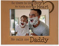KATE POSH - So There is This boy He Kinda Stole My Heart. He Calls me Daddy. Engraved Natural Wood Picture Frame, Birthday, Best Dad Ever, New Dad Gifts (5x7-Horizontal)