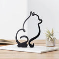KOLYMAX Dog Minimalist Art Wall Sculpture, Abstract Metal Wire Geometric Line Drawing Art Statue (Pomeranian)