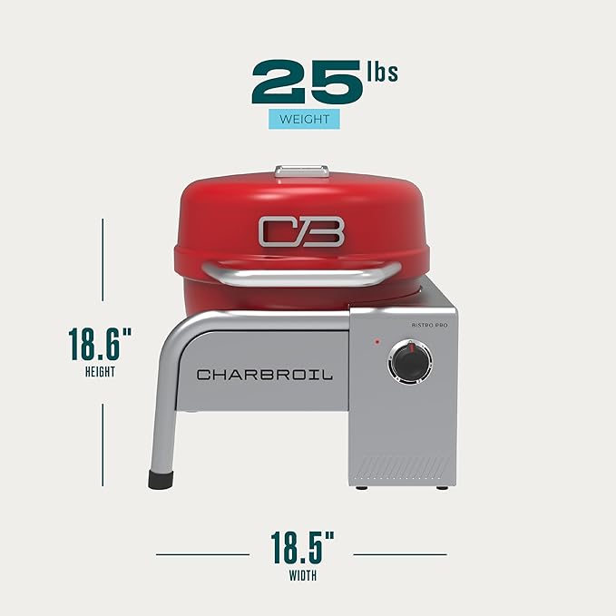 Charbroil Bistro Pro Tabletop Electric Grill, Red - 25302150